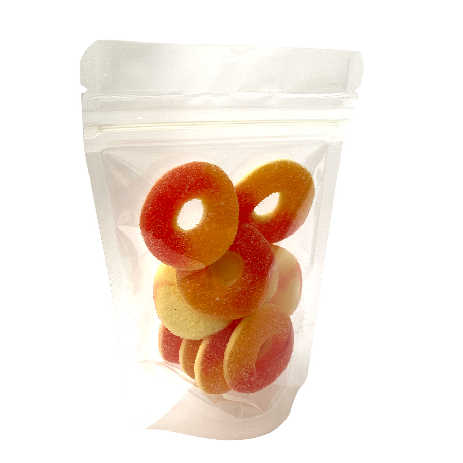 Haribo Peach Rings Gummy Candy,haribo,haribo peach rings,bitesum,site+