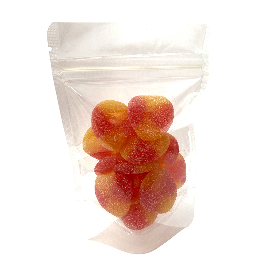 Haribo Peaches Gummy Candy,haribo,haribo peaches,bitesum,bite+